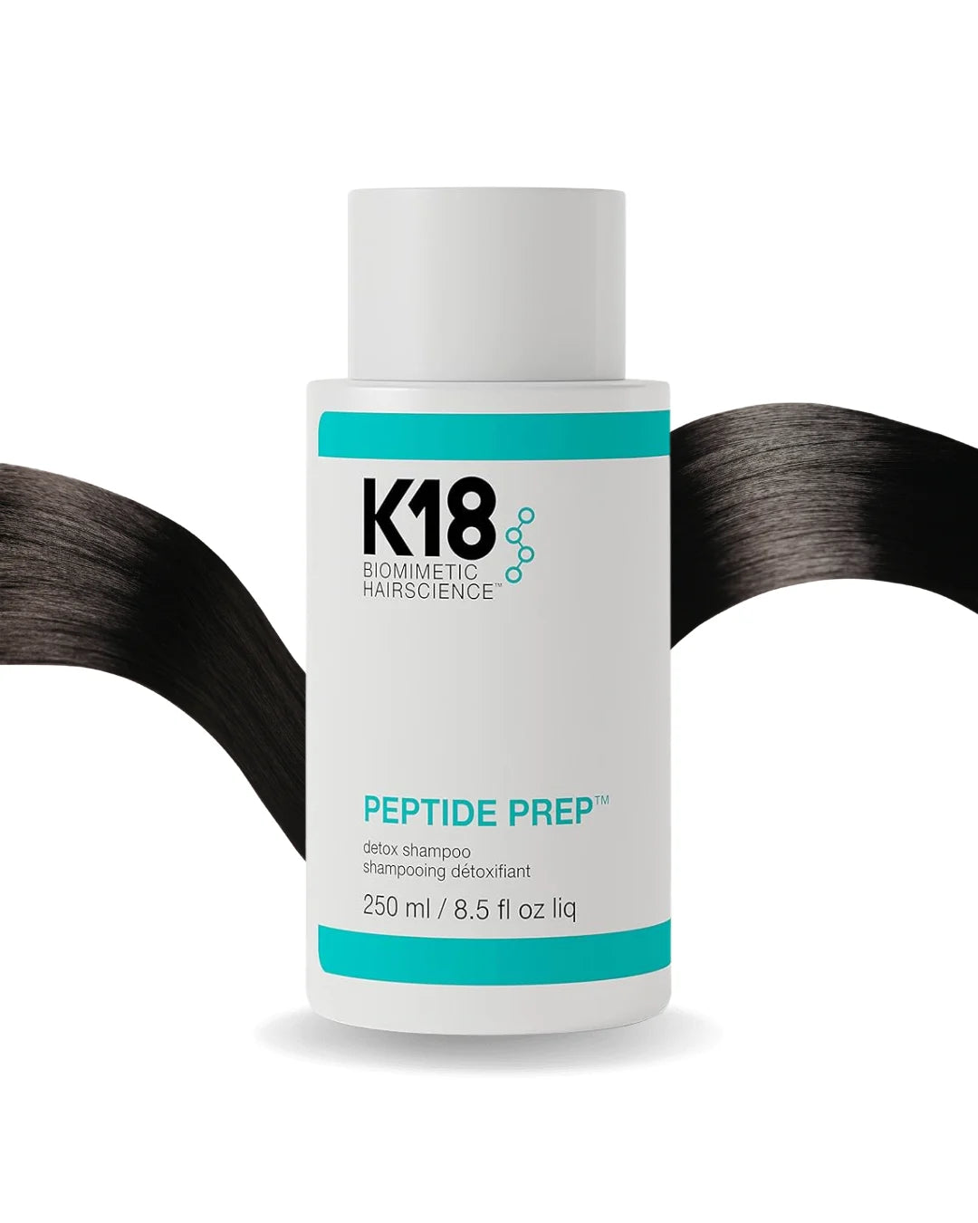 K18 Biomimetic Hairscience Peptide Prep Detox Shampoo for cleansing hair and scalp