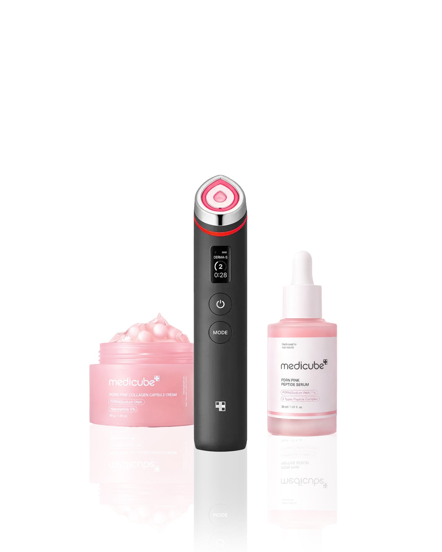 MediCube's luxurious, complete skincare routine renews, hydrates, enhances elasticity, and banishes wrinkles – for truly glass-like skin.
