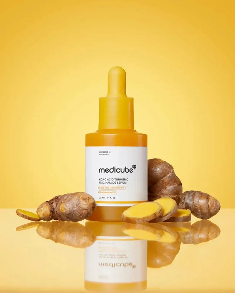 Medicube serum with kojic acid, turmeric and niacinamide for skin brightening and evening tone