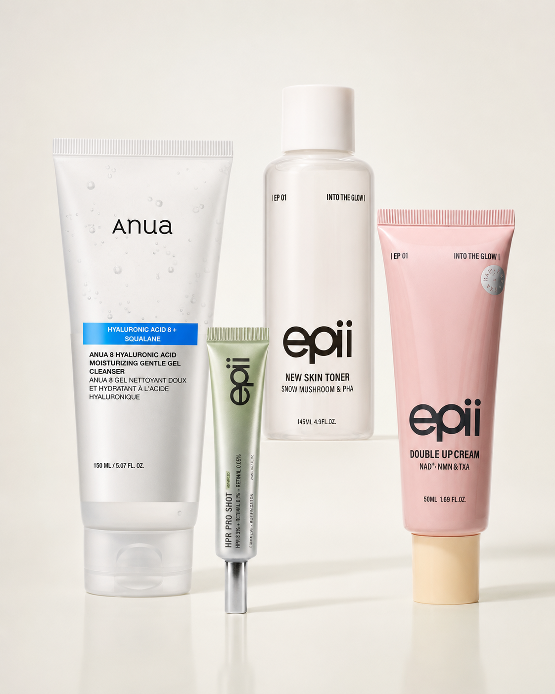 Renew & Firm Routine - Four steps targeting early lines, rough texture and uneven-looking tone